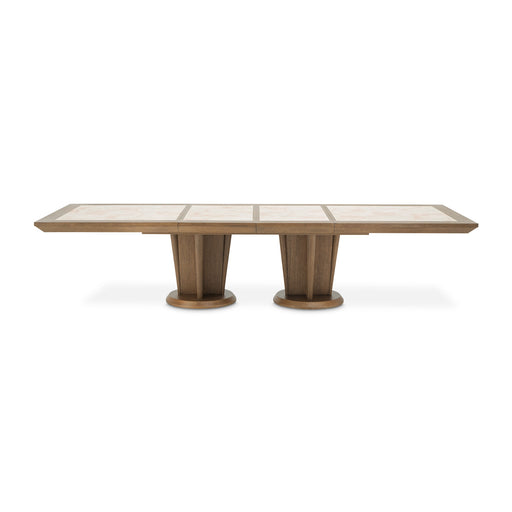AICO Furniture - Portrait Wide Rectangular Dining Table in Sienna Brown - 9031002-225 - GreatFurnitureDeal
