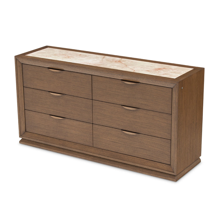 AICO Furniture - Portrait Small Dresser with LED Lights in Sienna Brown - 9031050SA-225