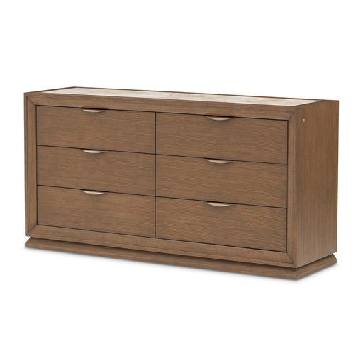 AICO Furniture - Portrait Small Dresser with LED Lights in Sienna Brown - 9031050SA-225 - GreatFurnitureDeal