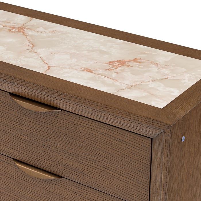 AICO Furniture - Portrait Small Dresser with LED Lights in Sienna Brown - 9031050SA-225