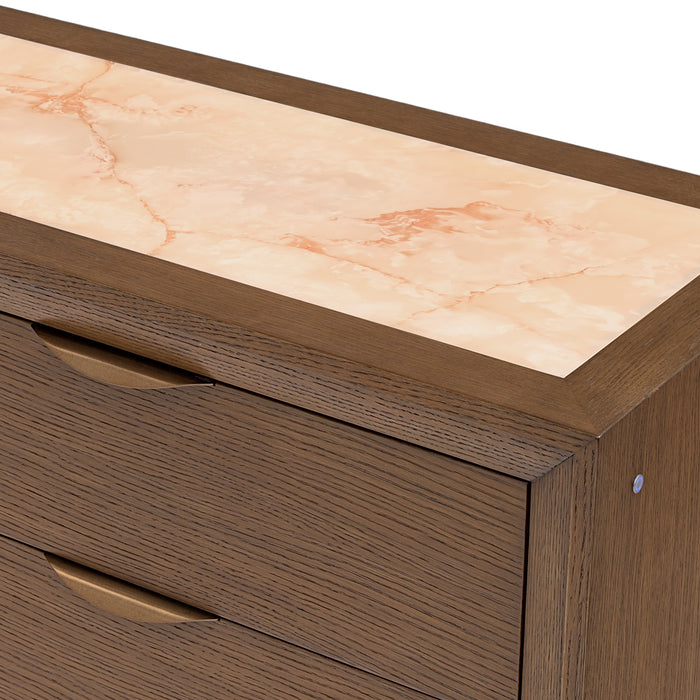 AICO Furniture - Portrait Small Dresser with LED Lights in Sienna Brown - 9031050SA-225