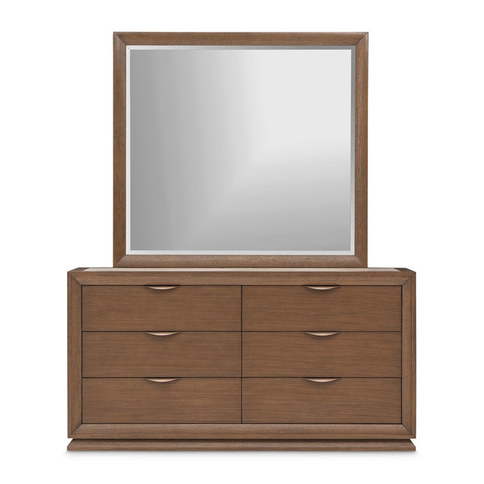 AICO Furniture - Portrait Small Dresser & Mirror in Sienna Brown - 9031050SA-260-225