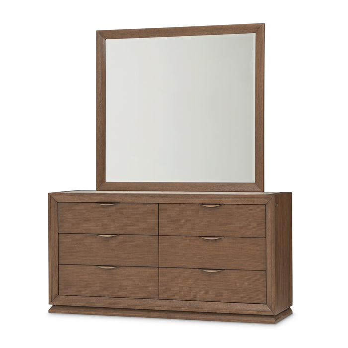 AICO Furniture - Portrait Small Dresser & Mirror in Sienna Brown - 9031050SA-260-225