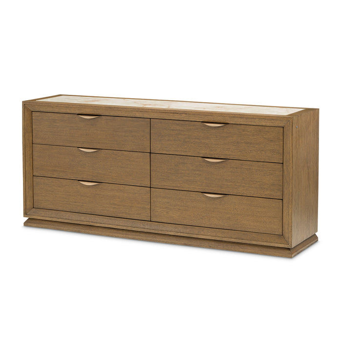 AICO Furniture - Portrait Dresser with LED Lights in Sienna Brown - 9031051SA-225 - GreatFurnitureDeal