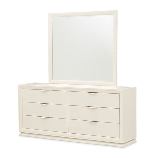 AICO Furniture - Portrait Dresser with Mirror in Alabaster White - 9031051SA-260-145 - GreatFurnitureDeal