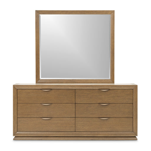 AICO Furniture - Portrait King Large Dresser with Mirror in Sienna Brown - 9031051SA-260-225 - GreatFurnitureDeal
