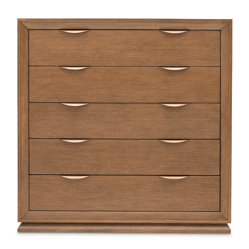 AICO Furniture - Portrait 5-Drawer Chest in Sienna Brown - 9031070SA-225 - GreatFurnitureDeal