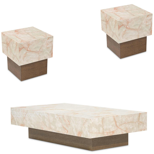 AICO Furniture - Portrait 3 Piece Occasional Table Set in Sienna Brown - 9031201-202-225 - GreatFurnitureDeal