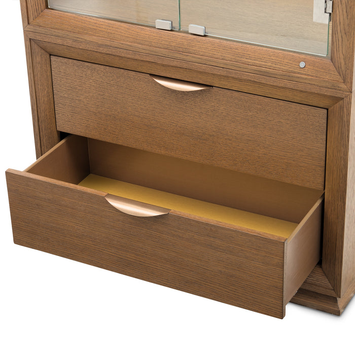 AICO Furniture - Portrait Display Cabinet in Sienna Brown - 9031209-225 - GreatFurnitureDeal