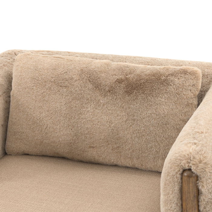 AICO Furniture - Portrait Accent Chair with Ottoman in Toffee - Sienna Brown - 9031834-877-TOFFE-225 - GreatFurnitureDeal