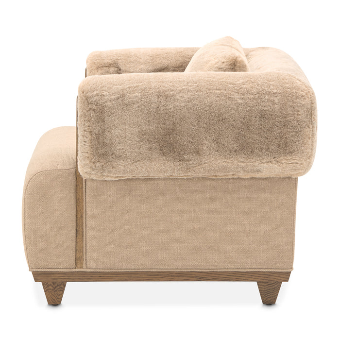 AICO Furniture - Portrait Accent Chair with Ottoman in Toffee - Sienna Brown - 9031834-877-TOFFE-225 - GreatFurnitureDeal