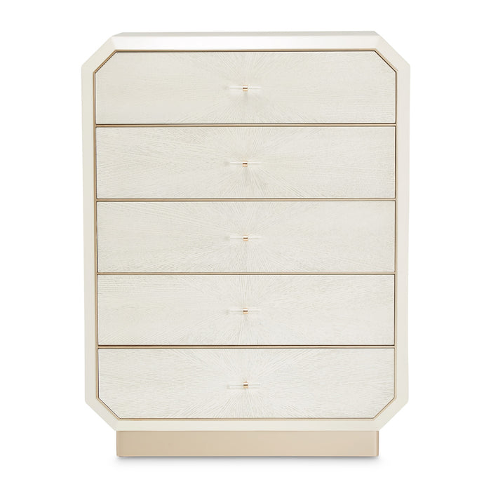 AICO Furniture - La Rachelle"5 Drawer Chest"Medium Champagne - 9034070SA-136 - GreatFurnitureDeal