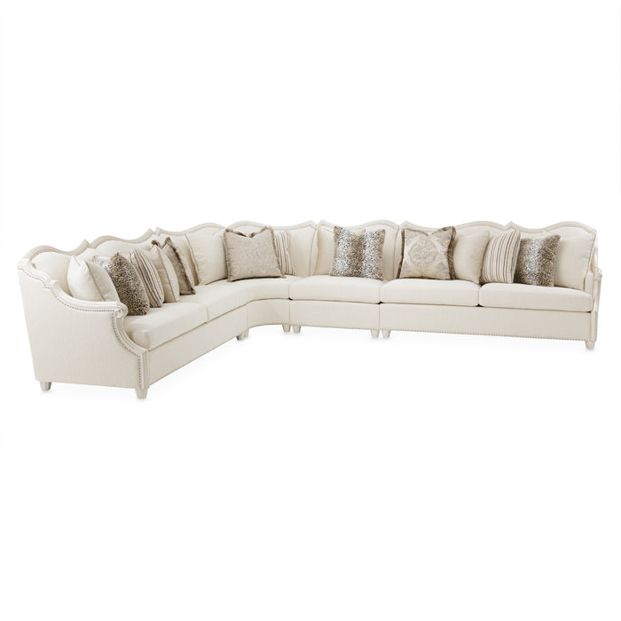 AICO Furniture -  Chamberi 4 Piece Sectional Sofa in Classic Pearl - 9059800-FRVLA4SE-113