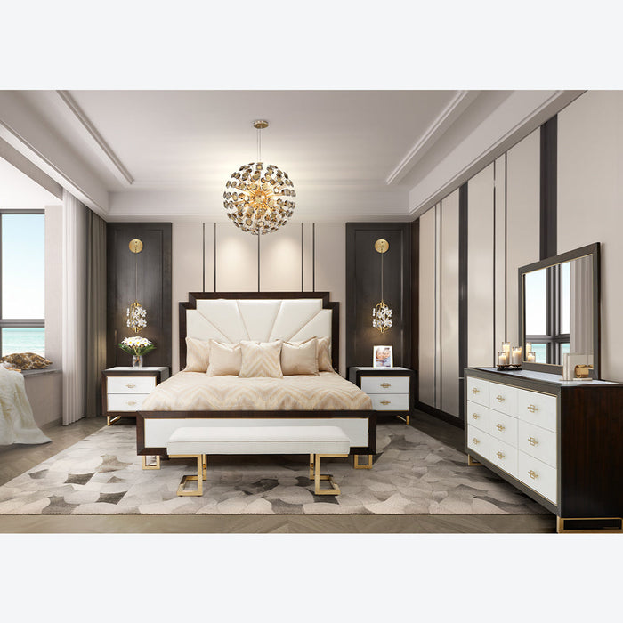 AICO Furniture - Belmont Palace 6 Piece Eastern King Platform Bedroom Set In Espresso - 9085000EK3-409-6SET