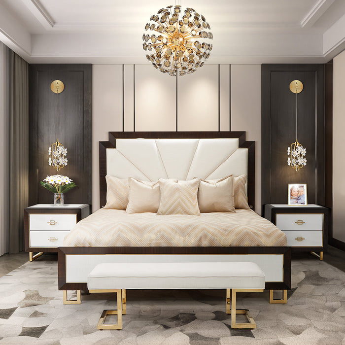 AICO Furniture - Belmont Palace 6 Piece Eastern King Platform Bedroom Set In Espresso - 9085000EK3-409-6SET