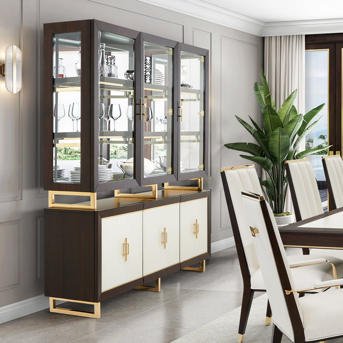 AICO Furniture - Belmont Place China Buffet in Espresso - 9085005-06-409 - GreatFurnitureDeal