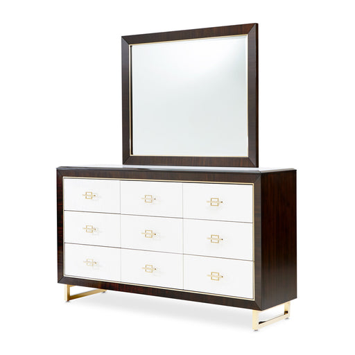 AICO Furniture - Belmont Place Dresser and Mirror Espresso - 9085050SA-260-409 - GreatFurnitureDeal