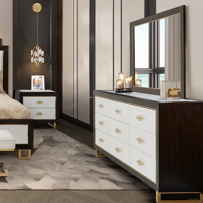 AICO Furniture - Belmont Palace 6 Piece Queen Platform Bedroom Set In Espresso - 9085000QN3-409-6SET