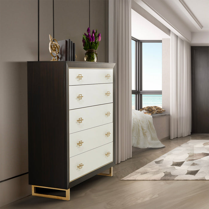 AICO Furniture - Belmont Palace 7 Piece Eastern King Platform Bedroom Set In Espresso - 9085000EK3-409-7SET