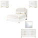 AICO Furniture - Palm Gate 5 Piece Eastern King Platform Bedroom Set in Cloud White - 9086000EK3-108-5SET - GreatFurnitureDeal