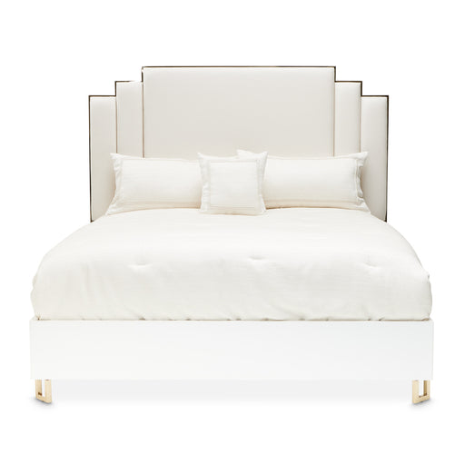 AICO Furniture - Palm Gate Eastern King Platform Bed In Cloud White - 9086000EK3-108 - GreatFurnitureDeal