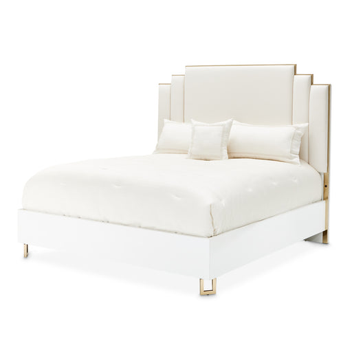 AICO Furniture - Palm Gate Eastern King Platform Bed In Cloud White - 9086000EK3-108 - GreatFurnitureDeal
