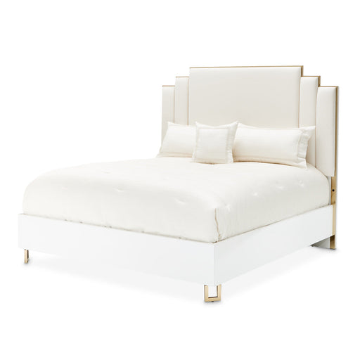 AICO Furniture - Palm Gate 3 Piece Eastern King Platform Bedroom Set In Cloud White - 9086000EK3-108-3SET - GreatFurnitureDeal