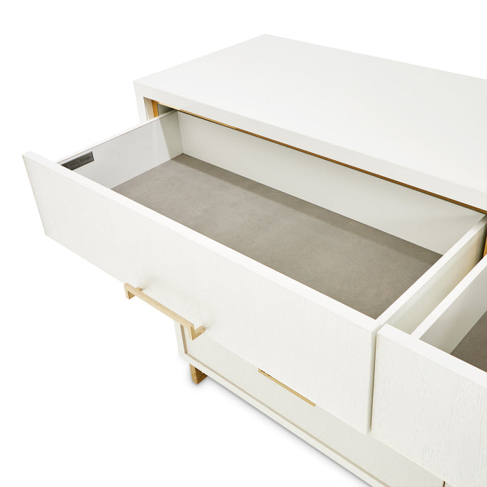 AICO Furniture - Palm Gate Dresser and Mirror Cloud White - 9086050SA-260-108