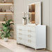 AICO Furniture - Palm Gate Dresser with Mirror in Cloud White - 9086050SA-260-108 - GreatFurnitureDeal