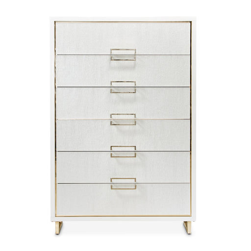 AICO Furniture - Palm Gate 6 Drawer Chest in Cloud White - 9086070SA-108 - GreatFurnitureDeal