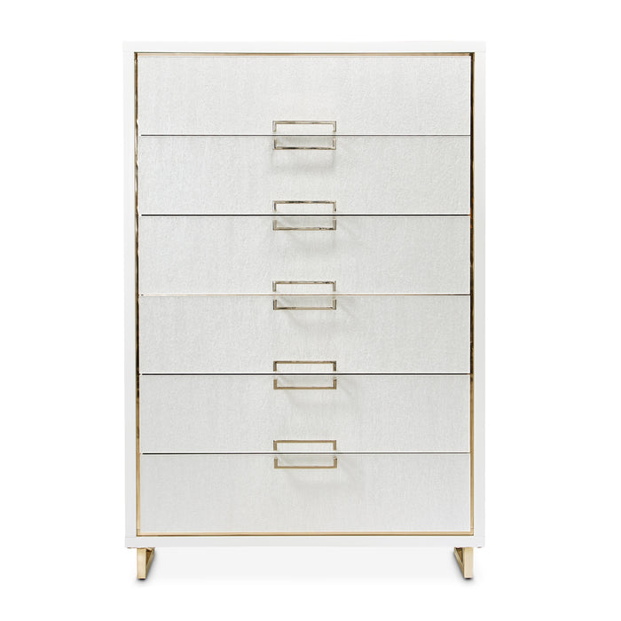 AICO Furniture - Palm Gate 6 Drawer Chest in Cloud White - 9086070SA-108 - GreatFurnitureDeal