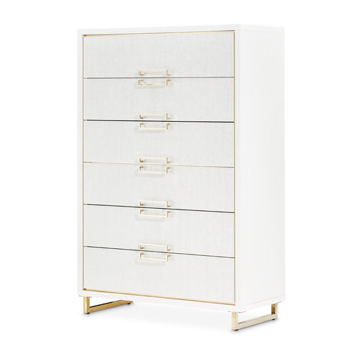 AICO Furniture - Palm Gate 6 Drawer Chest in Cloud White - 9086070SA-108 - GreatFurnitureDeal