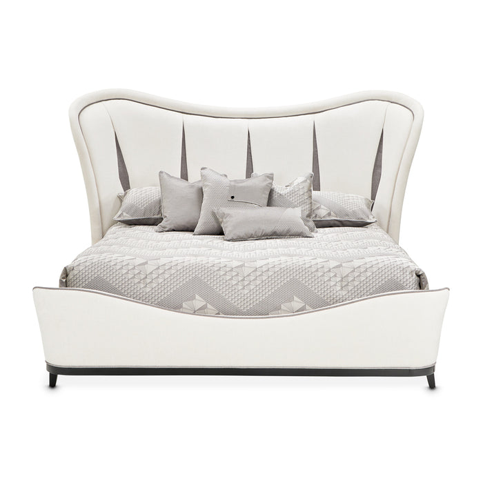 AICO Furniture - Tuxedo King Upholstered Bed - Piano Keyboard - 9087000EK-832 - GreatFurnitureDeal