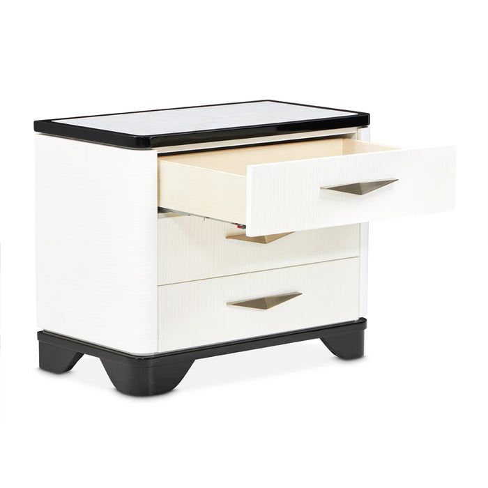 AICO Furniture - Tuxedo Large Nightstand - Piano Keyboard - 9087042-832 - GreatFurnitureDeal