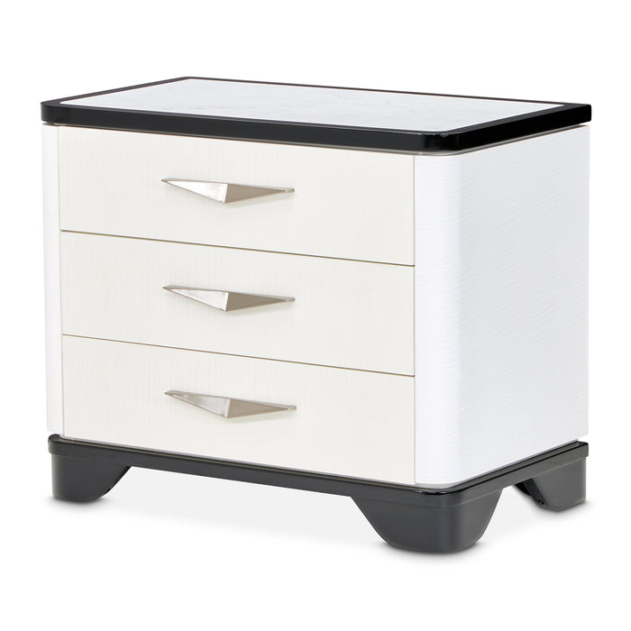 AICO Furniture - Tuxedo Large Nightstand - Piano Keyboard - 9087042-832 - GreatFurnitureDeal