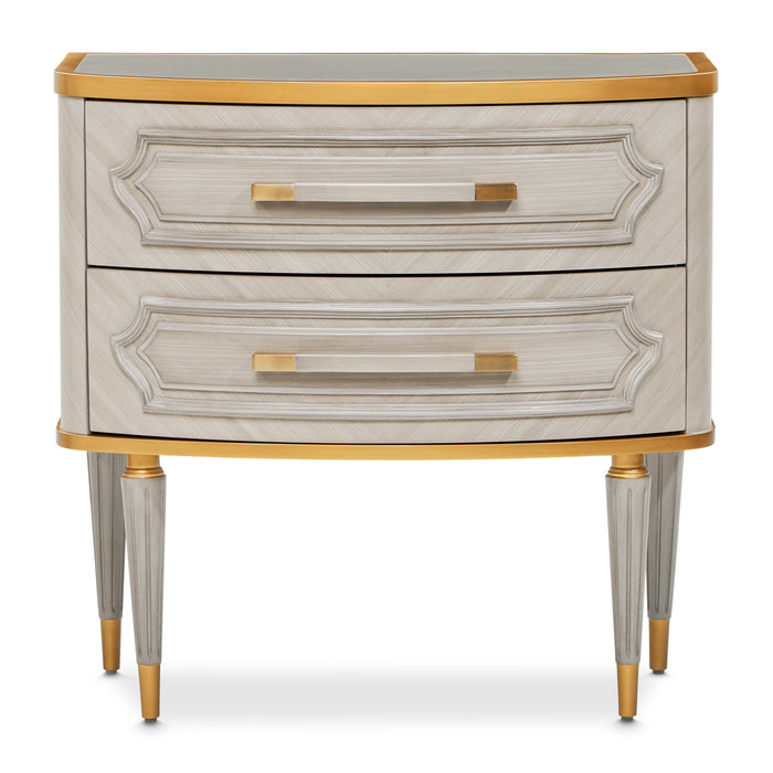 AICO Furniture - St.Charles"2 Drawer Nightstand"Dove Gray - 9088042-803 - GreatFurnitureDeal