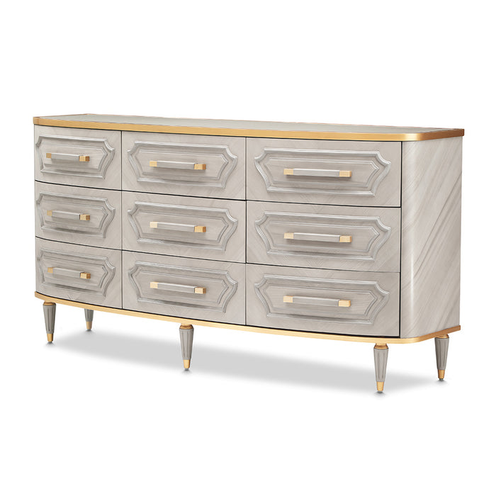 AICO Furniture - St.Charles Dresser and Mirror Dove Gray - 9088050SA-260-803