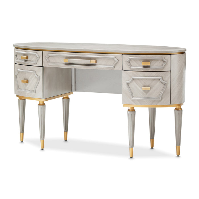 AICO Furniture - St.Charles Vanity/ Writing Desk Dove Gray - 9088058-803 - GreatFurnitureDeal