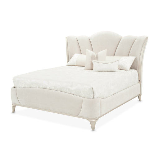 AICO Furniture - La Marisia 5 Piece King Upholstered Bedroom Set in Creamy Pearl - 9089000EK3-112-5SET - GreatFurnitureDeal