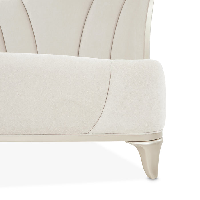 AICO Furniture - La Marisia 5 Piece King Upholstered Bedroom Set in Creamy Pearl - 9089000EK3-112-5SET - GreatFurnitureDeal