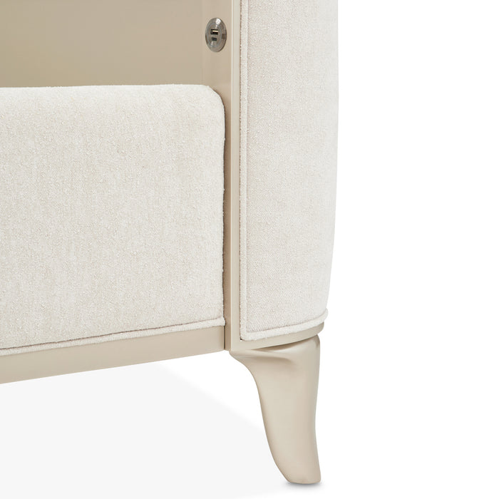 AICO Furniture - La Marisia 5 Piece King Upholstered Bedroom Set in Creamy Pearl - 9089000EK3-112-5SET - GreatFurnitureDeal