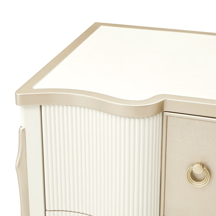 AICO Furniture - La Marisia Nightstand - Creamy Pearl - 9089040-112 - GreatFurnitureDeal