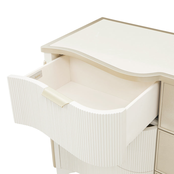 AICO Furniture - La Marisia Dresser with Mirror - Creamy Pearl - 9089050SA-060-112 - GreatFurnitureDeal