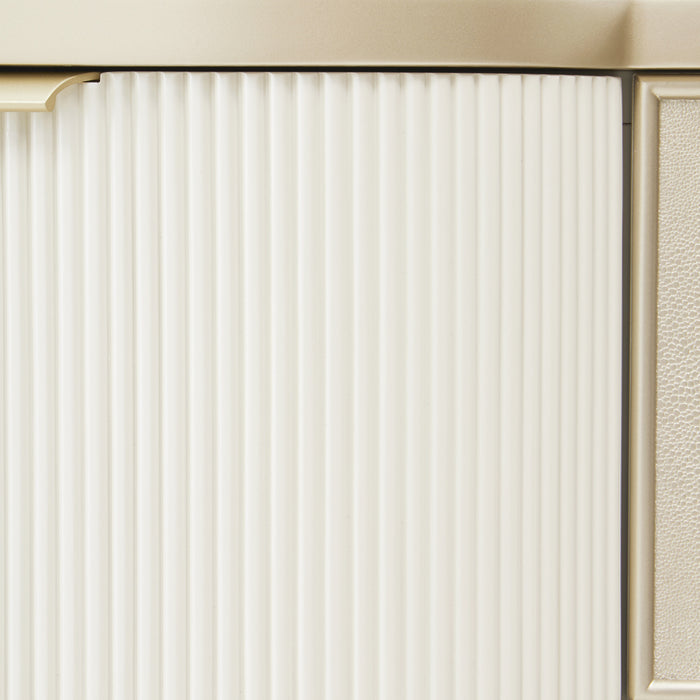 AICO Furniture - La Marisia 7 Piece King Upholstered Bedroom Set in Creamy Pearl - 9089000EK3-112-7SET