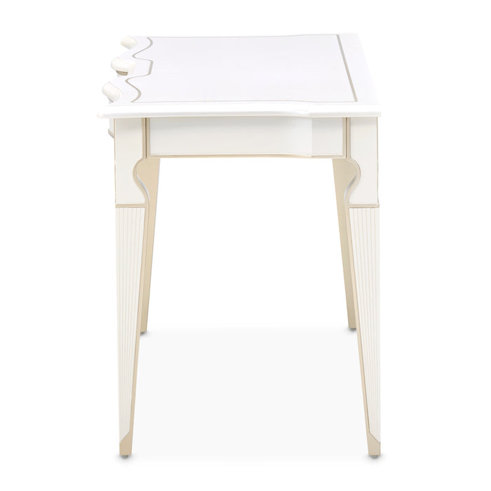 AICO Furniture - La Marisia Vanity Desk with Mirror and Chair - Creamy Pearl - 9089058VAN3-112 - GreatFurnitureDeal