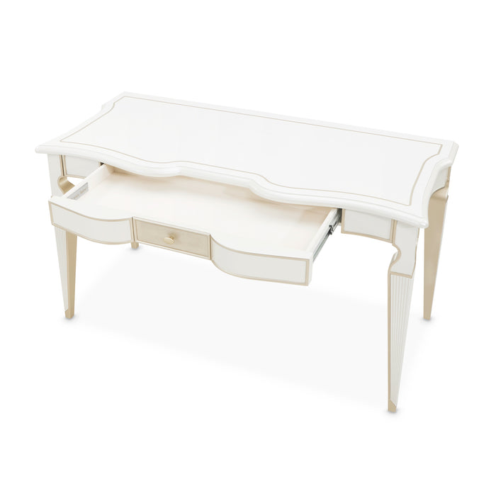 AICO Furniture - La Marisia Vanity Desk with Mirror and Chair - Creamy Pearl - 9089058VAN3-112 - GreatFurnitureDeal