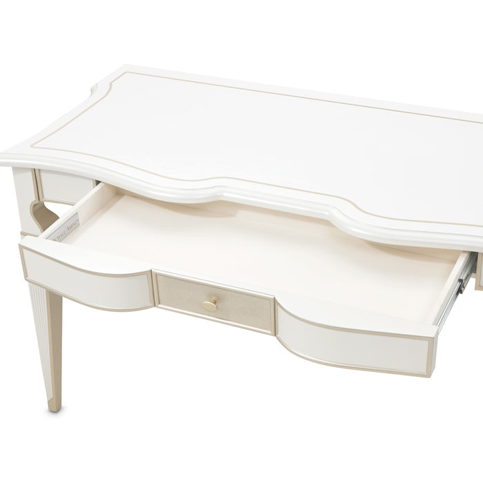 AICO Furniture - La Marisia Vanity Desk with Mirror and Chair - Creamy Pearl - 9089058VAN3-112 - GreatFurnitureDeal