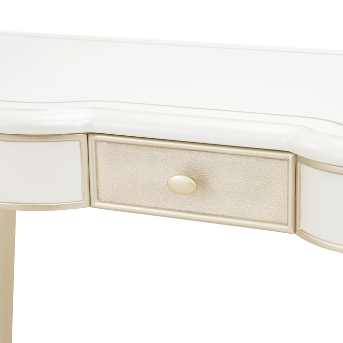 AICO Furniture - La Marisia Vanity Desk with Mirror and Chair - Creamy Pearl - 9089058VAN3-112 - GreatFurnitureDeal
