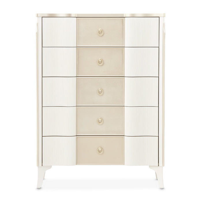 AICO Furniture - La Marisia 7 Piece King Upholstered Bedroom Set in Creamy Pearl - 9089000EK3-112-7SET