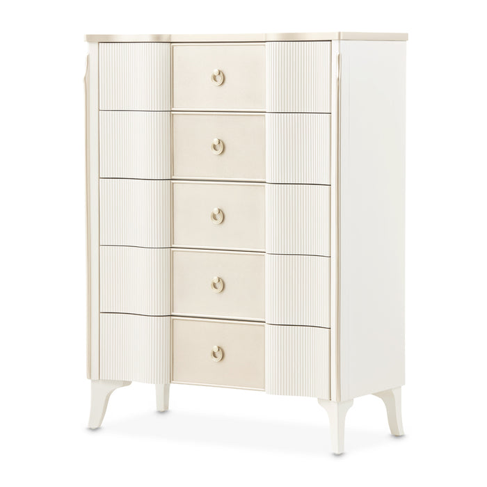 AICO Furniture - La Marisia 5-Drawer Chest - Creamy Pearl - 9089070SA-112 - GreatFurnitureDeal